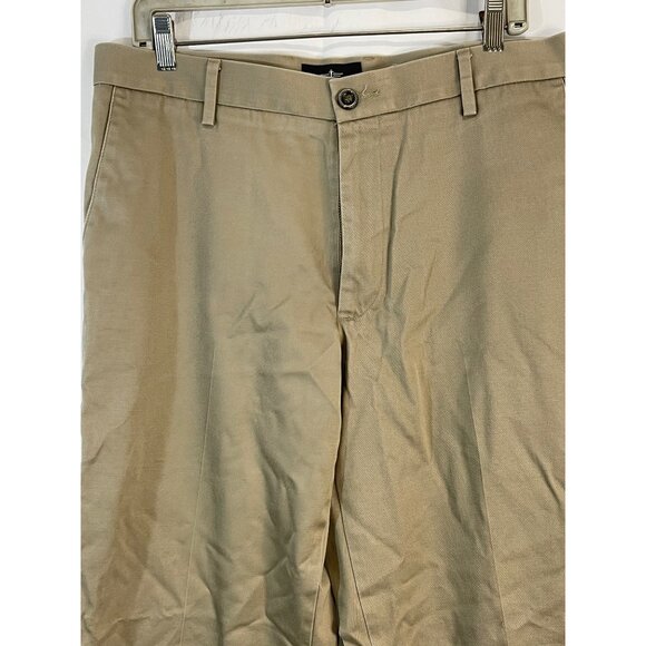 Dockers pants suit pants pockets straight fit cotton solid tan 32 x 30 READ - Picture 4 of 10